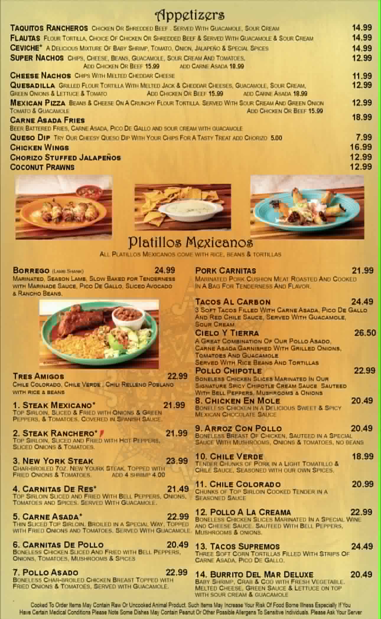Sergios Hacienda - Appetizer Menu (2026)